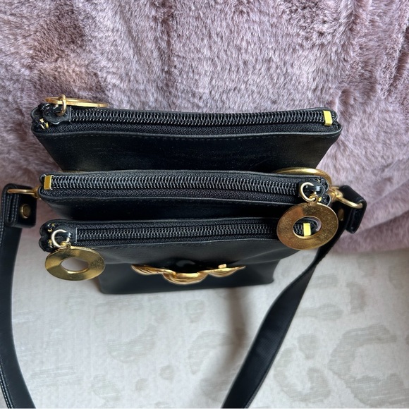 Black Crossbody Bag with Gold Elephant - Picture 5 of 8